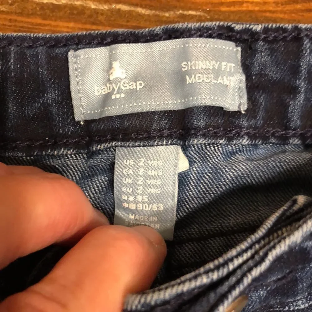 Baby Gap Skinny Fit Size 2 yrs Leopard Print Blue Jeans